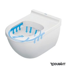 Плитка керамогранит Подвесной безободковый унитаз Duravit Rimless Vero Air 2525090000 для пола