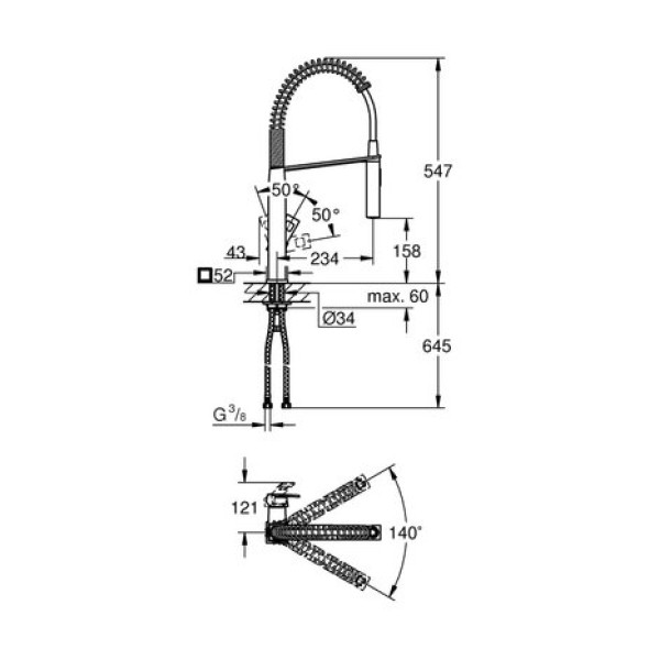 Смеситель для кухни Grohe Eurocube 31395000