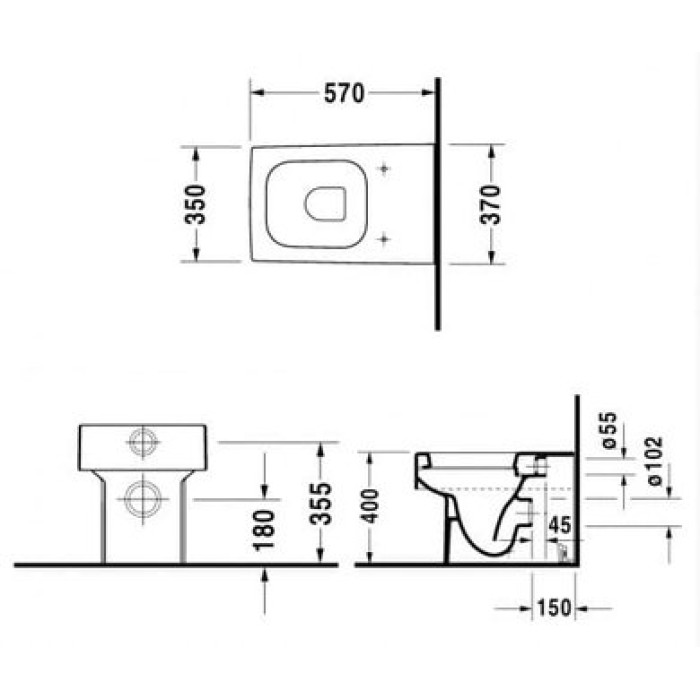 Плитка керамогранит Унитаз пристенный Duravit Vero 2117090000 для пола Плитка керамогранит Унитаз пристенный Duravit Vero 2117090000 для пола