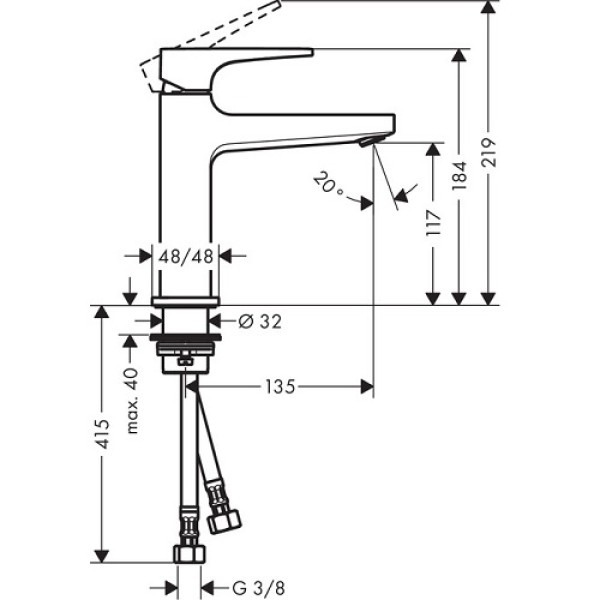Смеситель для раковины Hansgrohe Metropol 110 32507000