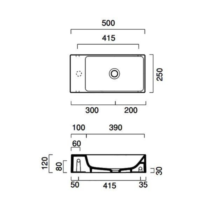 Керамическая раковина 50 см Catalano Verso