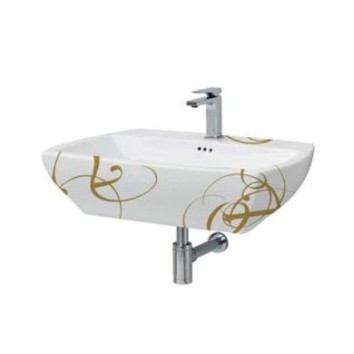 Керамическая раковина 70 см Artceram Jazz, white glossy/lettering oro (JZL005 01;06)