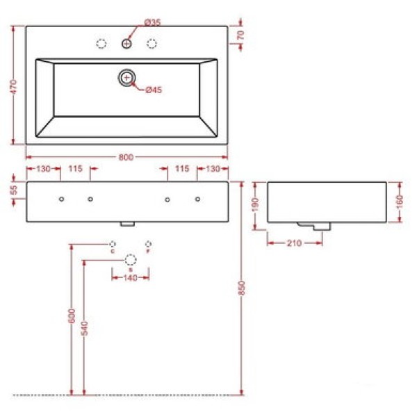 Керамическая раковина 80 см Artceram Fuori, white glossy (TFL026 01;00)