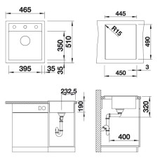 Мойка для кухни Blanco Dalago 45 с клапаном-автоматом жемчужный 520543
