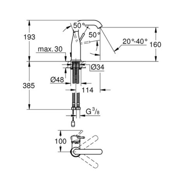 Смеситель для раковины Grohe Essence M-Size 23480001