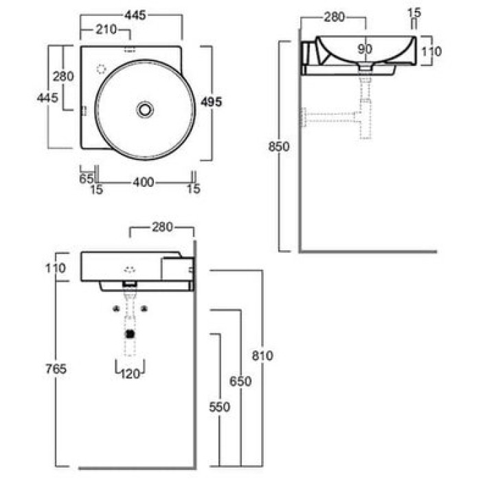 Керамическая раковина 49 см Simas Flow FL 24 Керамическая раковина 49 см Simas Flow FL 24