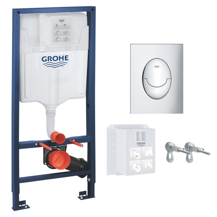 Инсталляция GROHE Rapid SL 3 в 1 39503000 c панелью смыва Skate Air S 37965000 хром