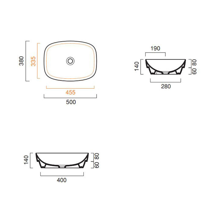 Керамическая раковина 50 см Catalano Green Lux, корчневая Керамическая раковина 50 см Catalano Green Lux, корчневая