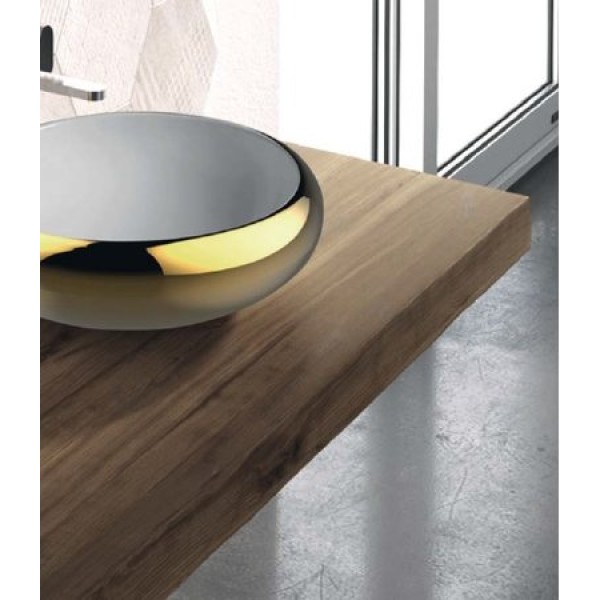 Керамическая раковина 43 см Artceram Tao, white glossy/gold bicolor (TOL001 01;56)