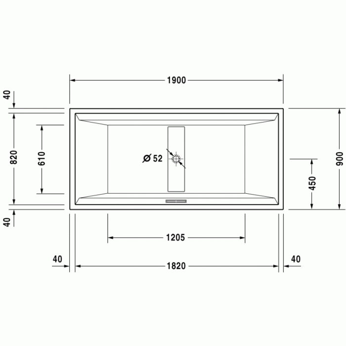2nd floor ванна прямоугольная 190 см 700162000000000 в интернет-магазине «Estet Room»