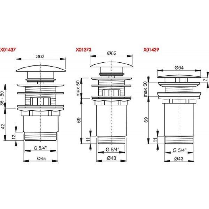 Слив для умывальника Ravak CLICK CLACK низкий Хром