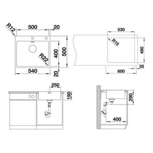 Мойка для кухни Blanco Andano 500-IF/A  525245