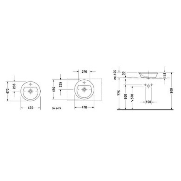 Плитка керамогранит Керамическая раковина 47 см Duravit Darling New 0497470000 для пола