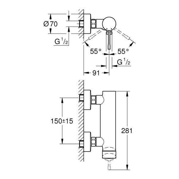 Grohe Essence Смеситель однорычажный для душа (33636DL1)