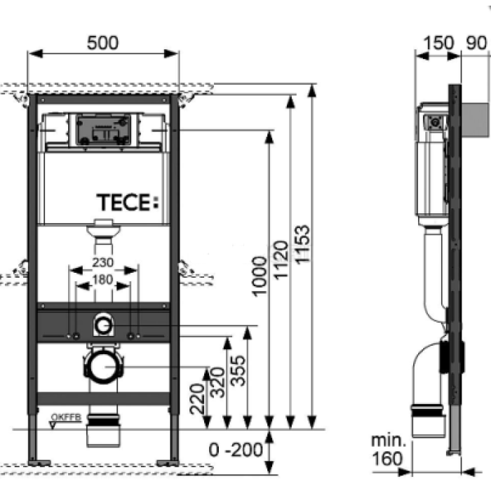 Инсталляция для унитаза TECE 9300000