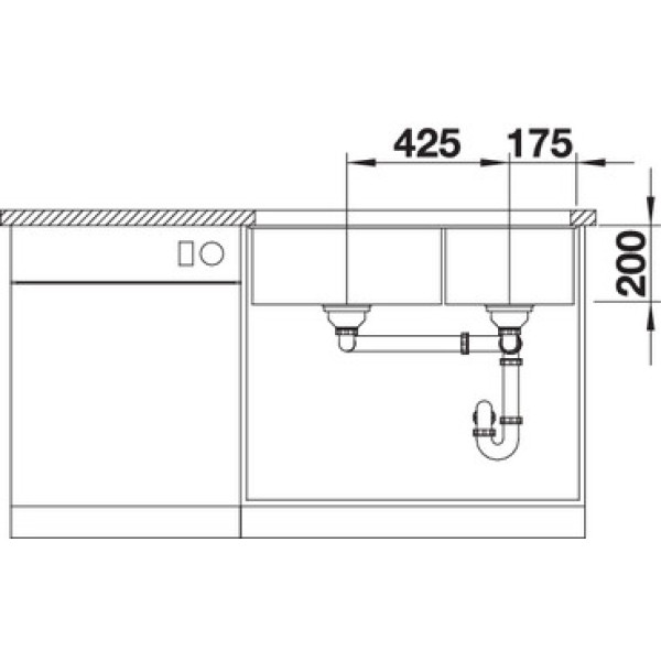 Мойка для кухни Blanco Subline 480/320-U темная скала  523585