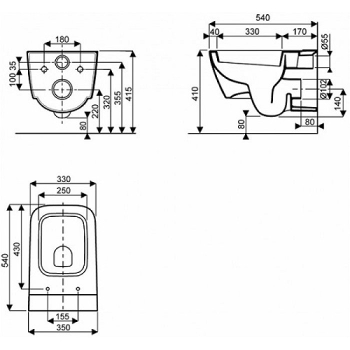 Унитаз подвесной Kolo Life (M23100000) без сиденья