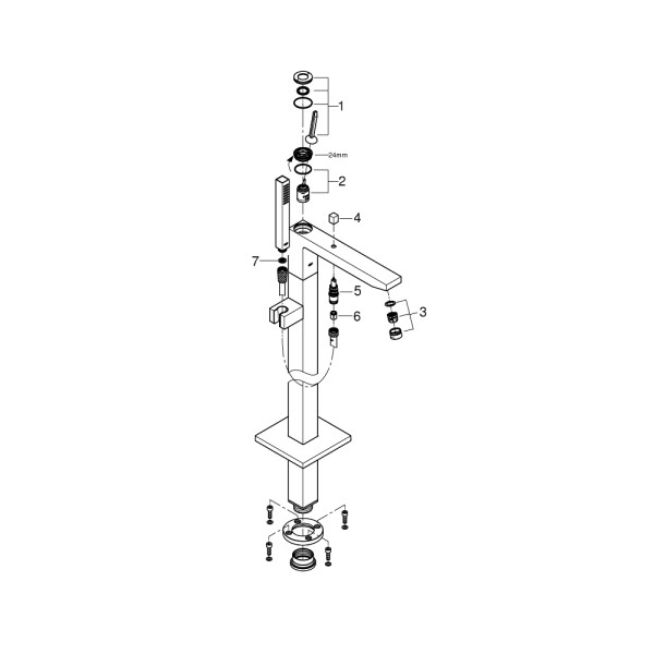 Grohe Eurocube Joy Смеситель однорычажный для ванны напольный монтаж (23667001)