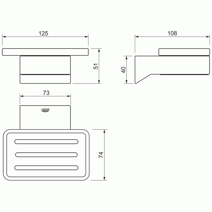 Grohe Selection Cube Мыльница (40806000)