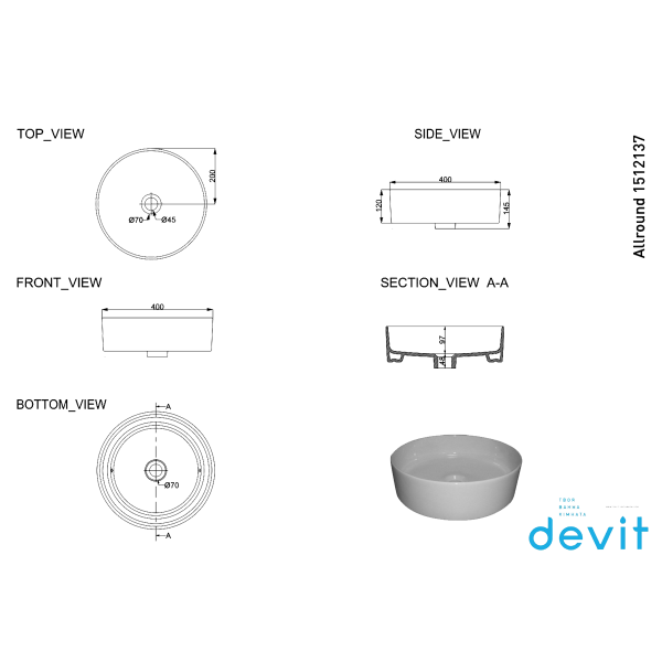 Раковина Devit Allround 1512137