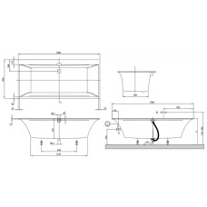 Ванна квариловая Villeroy&Boch Squaro Edge 12 UBQ190SQE2DV-01 + ножки