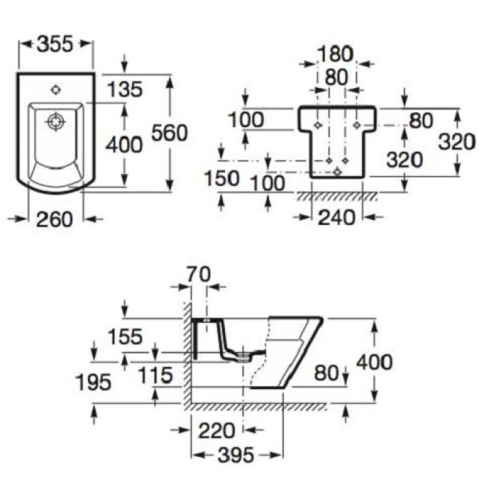 Биде подвесное Roca Hall (A35762K000)