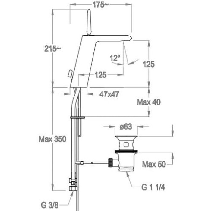 Смеситель для раковины Fir Dynamica JK 89 (89.1526.5.10.00)