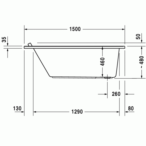 Starck ванна прямоугольная 150 см 700331000000000 в интернет-магазине «Estet Room»