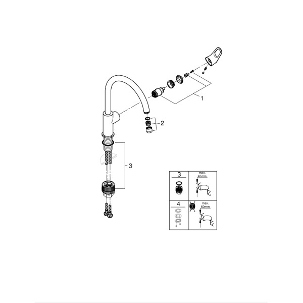 Grohe BauFlow Смеситель для кухни (31538001)