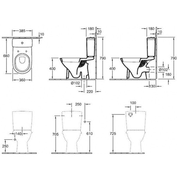Унитаз Villeroy & Boch O.NOVO (5661T301) с сиденьем Soft Close (9М38S101)