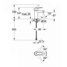 Набор смесителей для ванны Grohe Bauedge 123265S 3 в 1