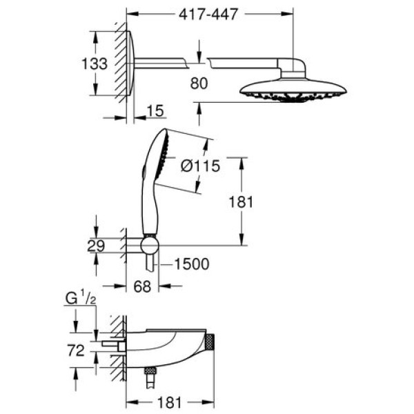 Душевая система Grohe Rainshower SmartControl 360 DUO 26443LS0
