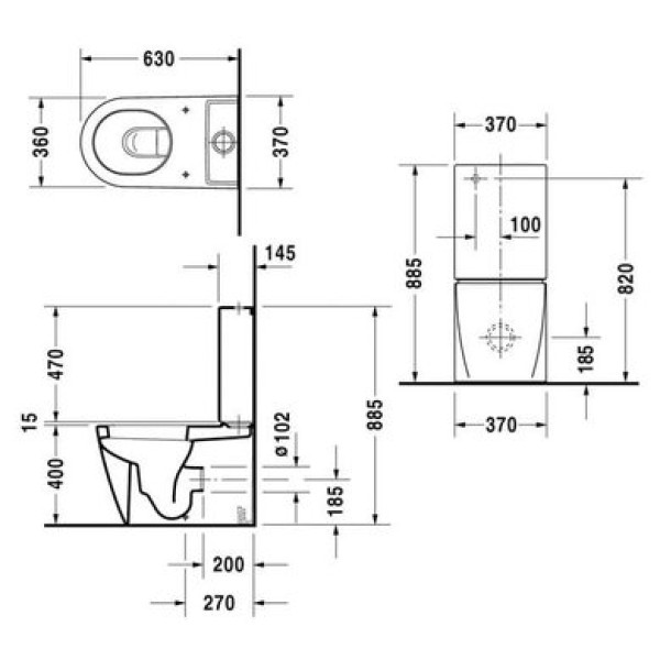 Плитка керамогранит Унитаз Duravit Starck 2 2145090000 для пола