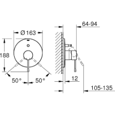 Grohe Essence Смеситель однорычажный для ванны скрытый монтаж (19285AL1)