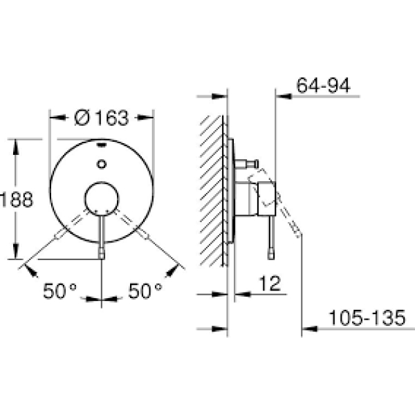 Grohe Essence Смеситель однорычажный для ванны скрытый монтаж (19285AL1)