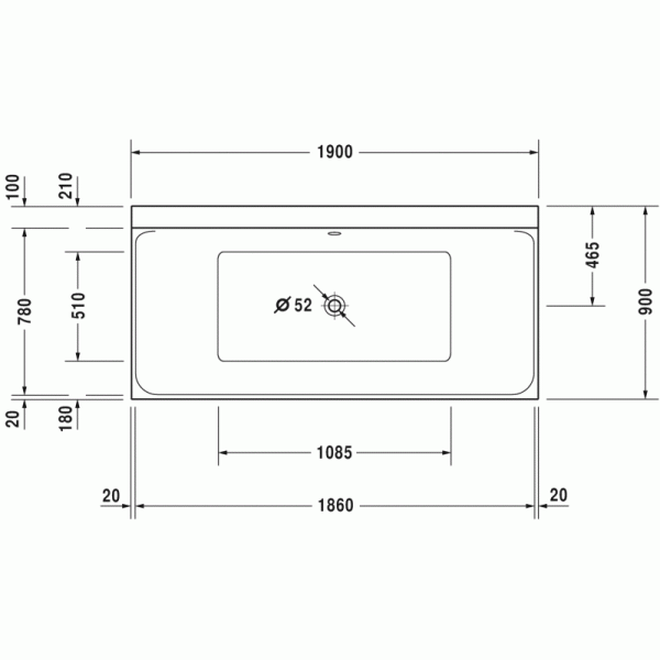 P3 Comforts ванна прямоугольная 190 см 700378000000000 в интернет-магазине «Estet Room»