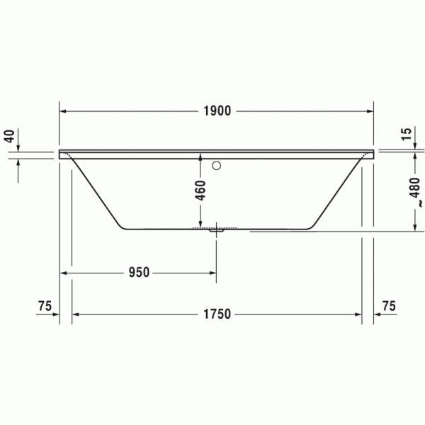 P3 Comforts ванна прямоугольная 190 см 700378000000000 в интернет-магазине «Estet Room»