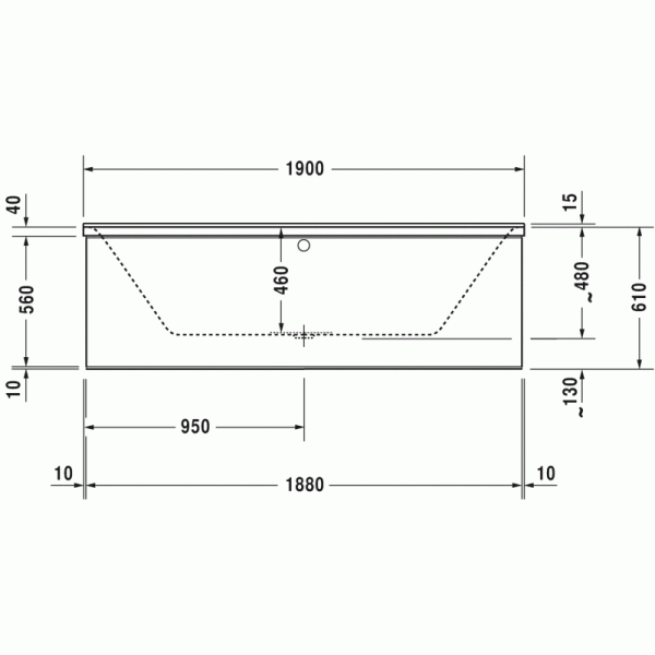 P3 Comforts ванна прямоугольная 190 см 700378000000000 в интернет-магазине «Estet Room»