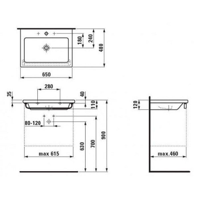 Умывльник Laufen Living Square H8164320001041