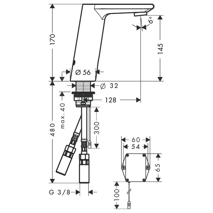 Hansgrohe Metris S Смеситель для умывальника 31100000 Hansgrohe Metris S Смеситель для умывальника 31100000