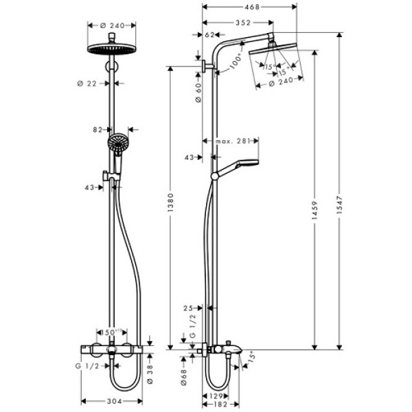 Душевая система Hansgrohe Crometta S 240 (27320000)