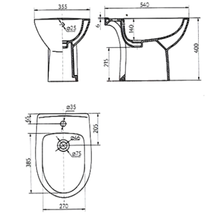 Биде Kolo Freja L75000000
