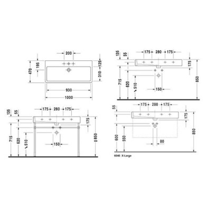 Плитка керамогранит Керамическая раковина 100 см Duravit Vero, белая 0454100027 для пола