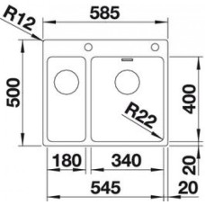 Мойка для кухни Blanco Andano 340/180-IF/A  525247