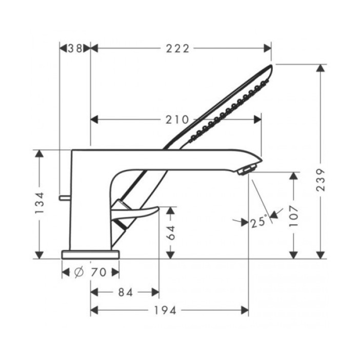 Смеситель для ванны Hansgrohe Metris 31190000