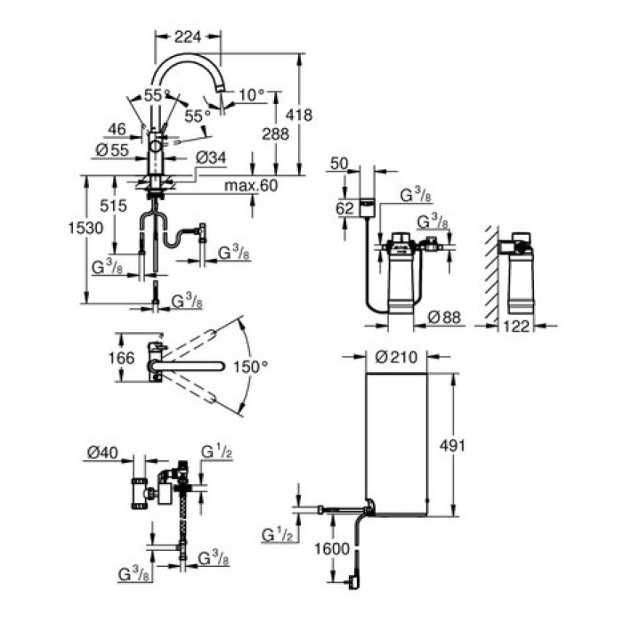 Смеситель и бойлер для кухни Grohe Red Duo L-size 30079DC1