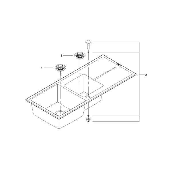 Мойдка для кухни Grohe 1160х500 мм, Granite Grey (31643AT0)