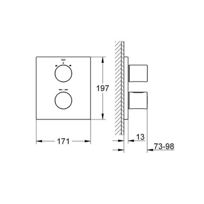 Термостатический смеситель Grohe Grohtherm 3000 Cosmopolitan 19567000 Термостатический смеситель Grohe Grohtherm 3000 Cosmopolitan 19567000
