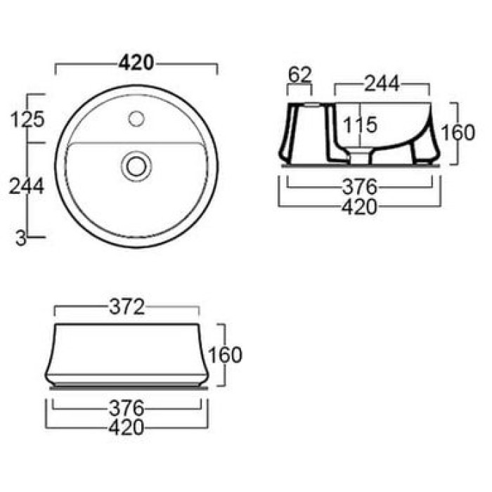Керамическая раковина 42 см Simas Sharp SH 03
