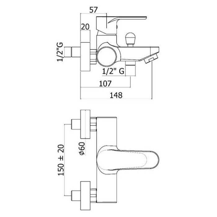 Настенный смеситель для ванны Paffoni Green (GR023CR) Настенный смеситель для ванны Paffoni Green (GR023CR)